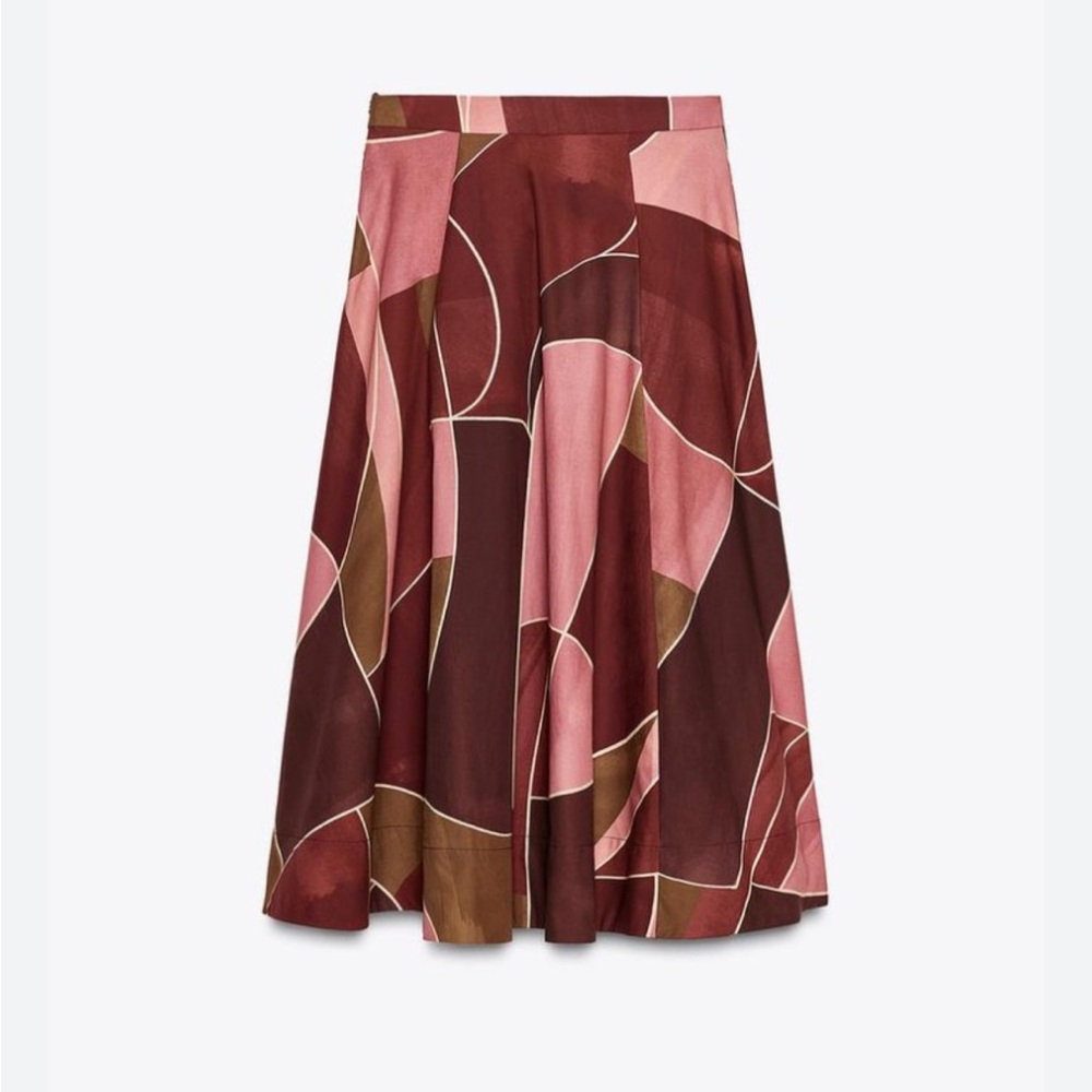 Zara NWT printed midi skirt ZW Collection 2183/048 - Picture 3 of 8